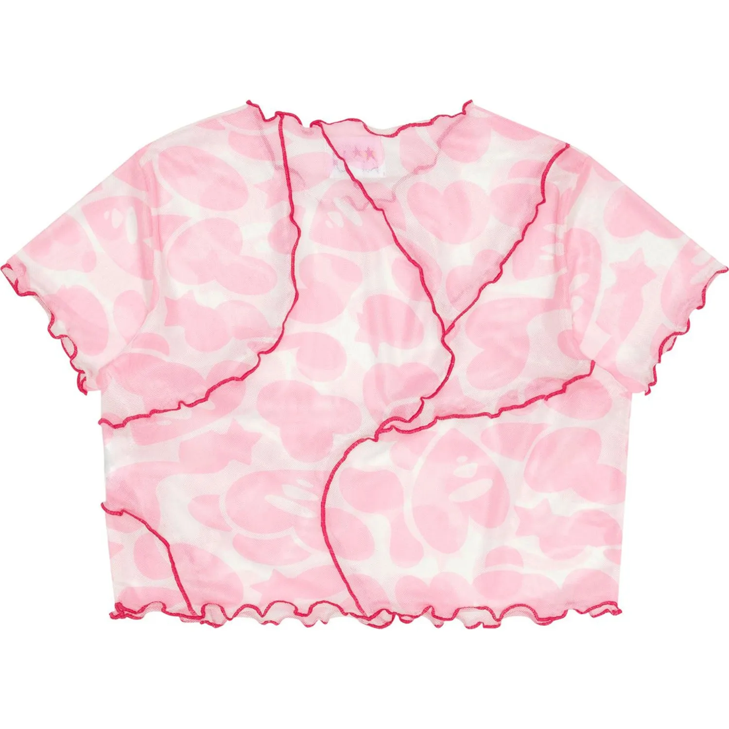 APEE PATTERN MESH CROP TOP LADIES