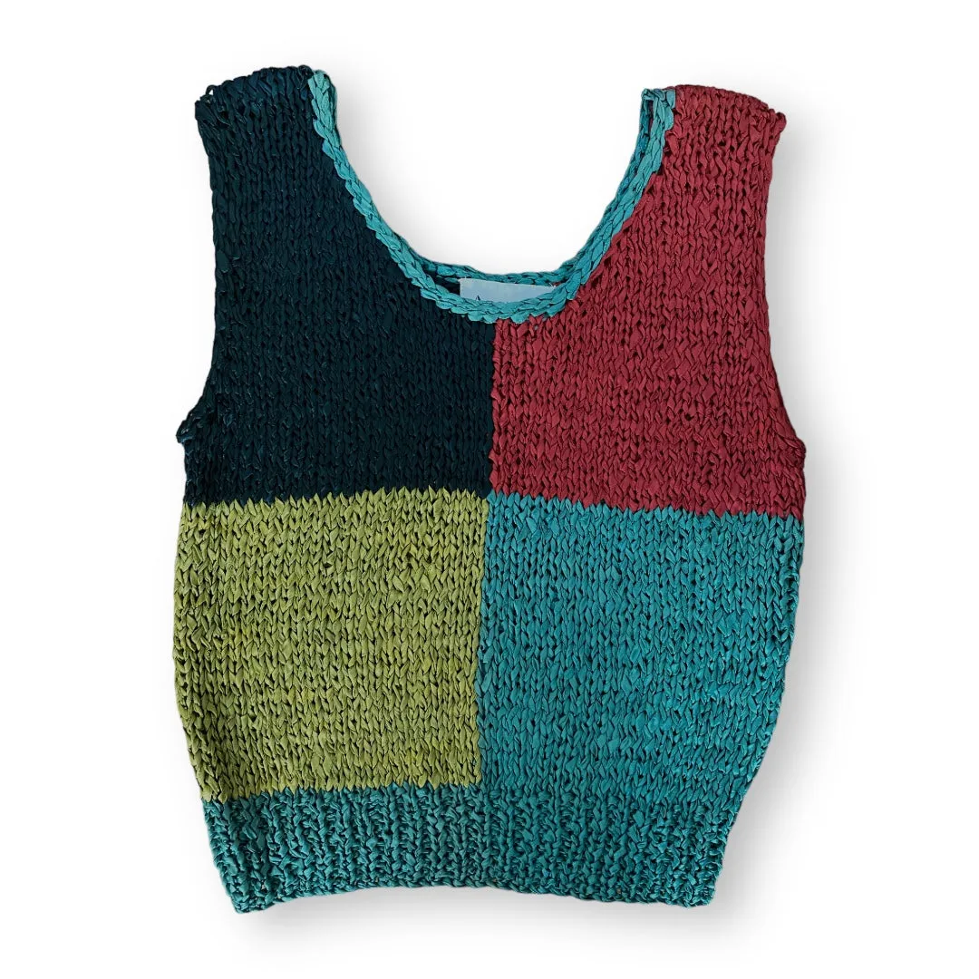 Argenti Ribbon Knit Color Block Tank