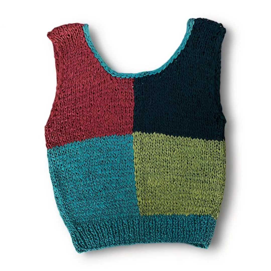 Argenti Ribbon Knit Color Block Tank