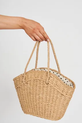 August + Delilah Sheina Straw Bag In Tan