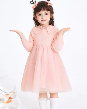 Balabala Girl Solid Color Woolen Dress