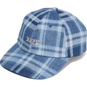 Denim Cap with BAPE Check Pattern for Women