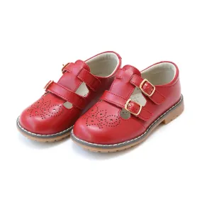 Beatrix Leather Mary Jane Shoes with Double T-Strap - English Style