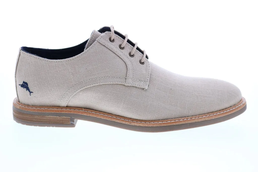 Beige Plain Toe Oxfords