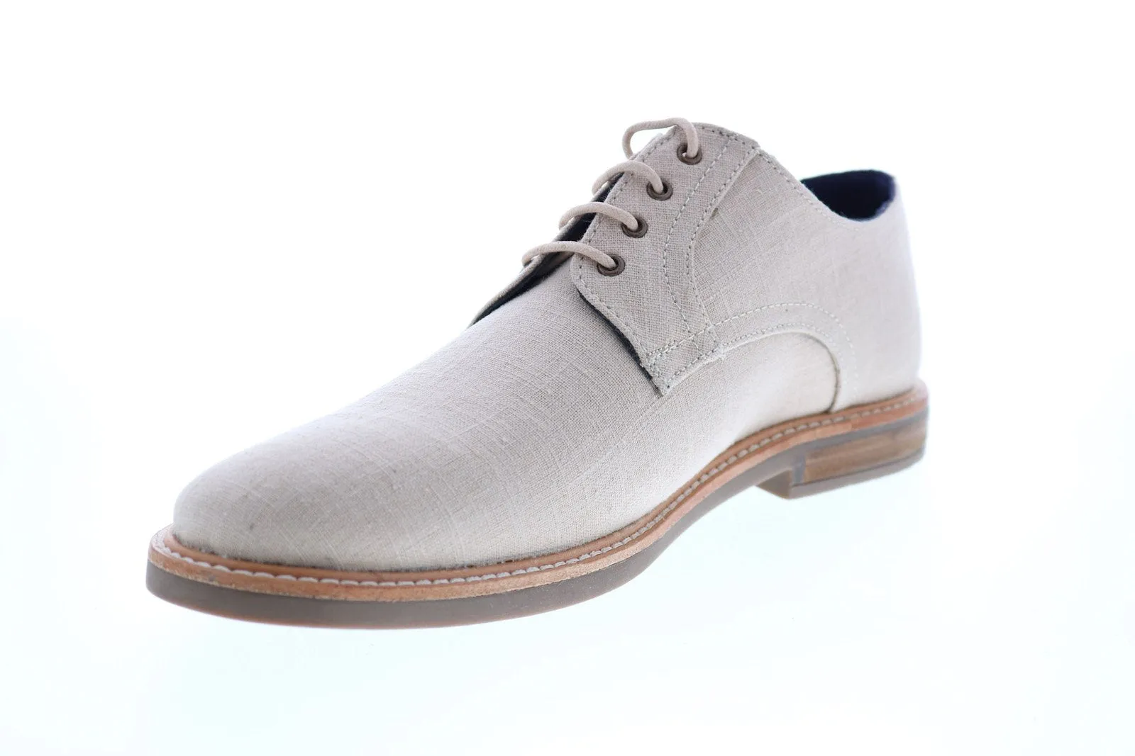 Beige Plain Toe Oxfords