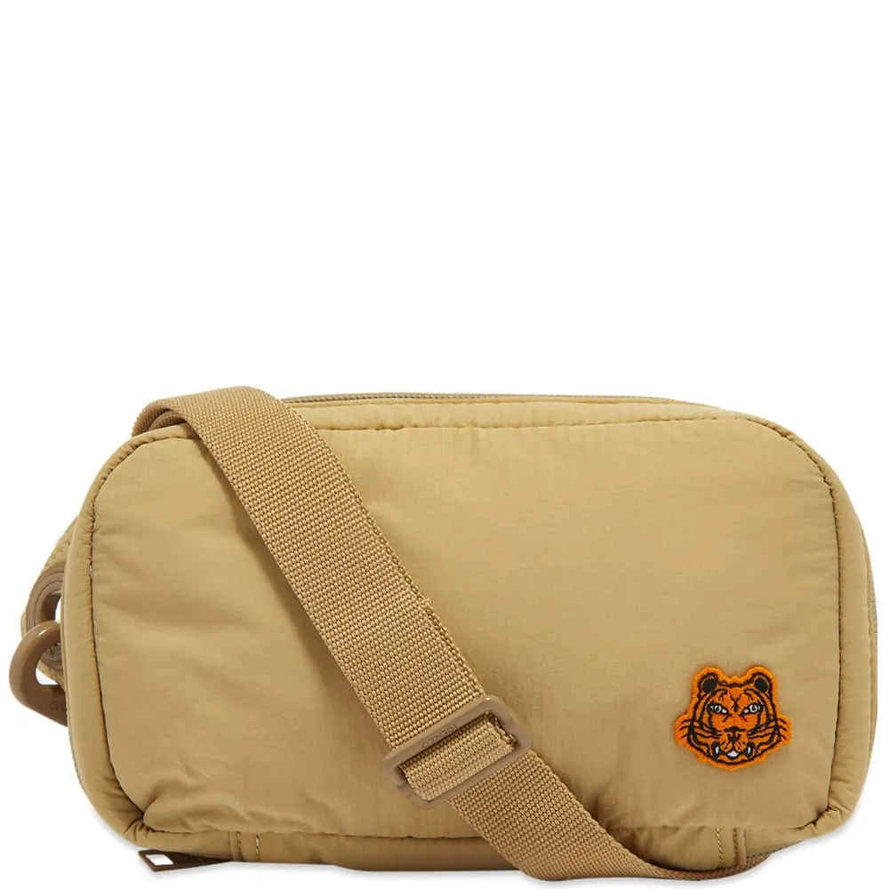 Beige Tiger Crest Shoulder Bag