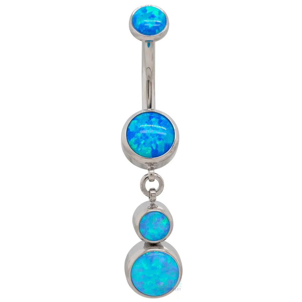 Bezel-Set Opal Navel Curve with Dangle #5 - custom color combos