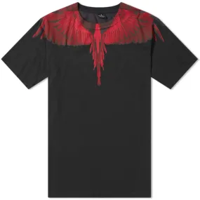 Black & Red Wings Shoulder Tee