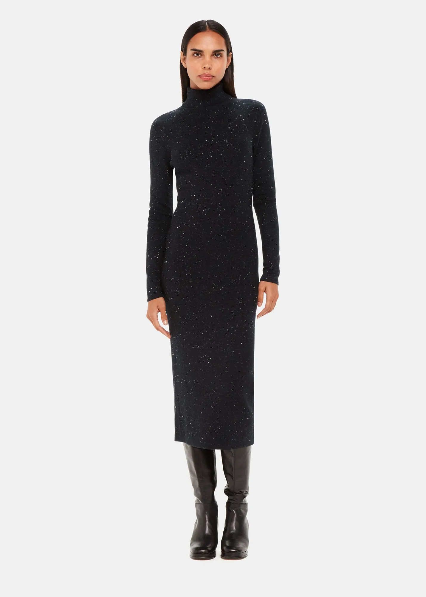 Black Annie Sparkle Roll Neck Dress