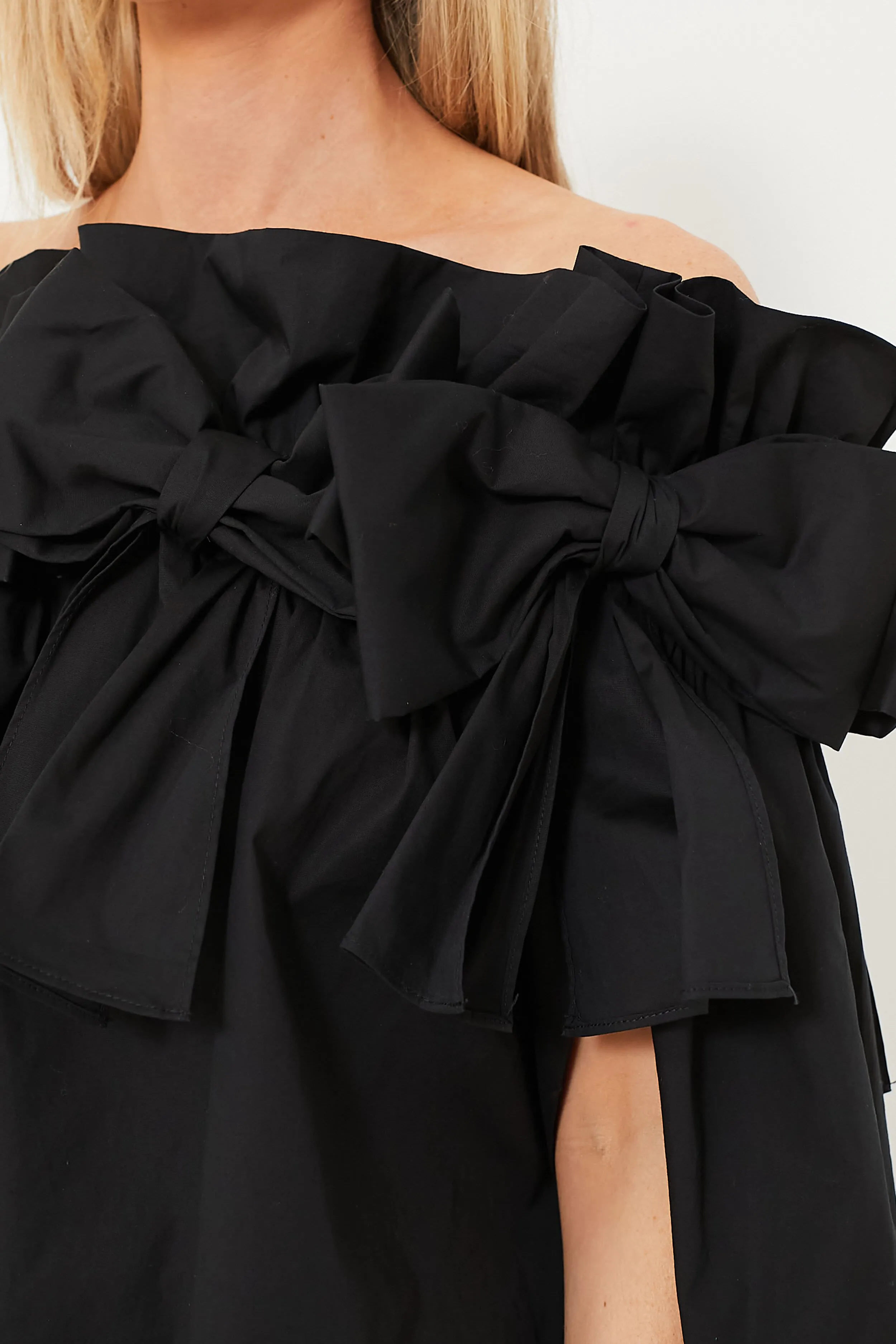 Black Bows Off the Shoulder Linden Blouse