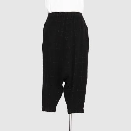 BLACK Comme des Garons Drop Check Lurex Trousers (Black)