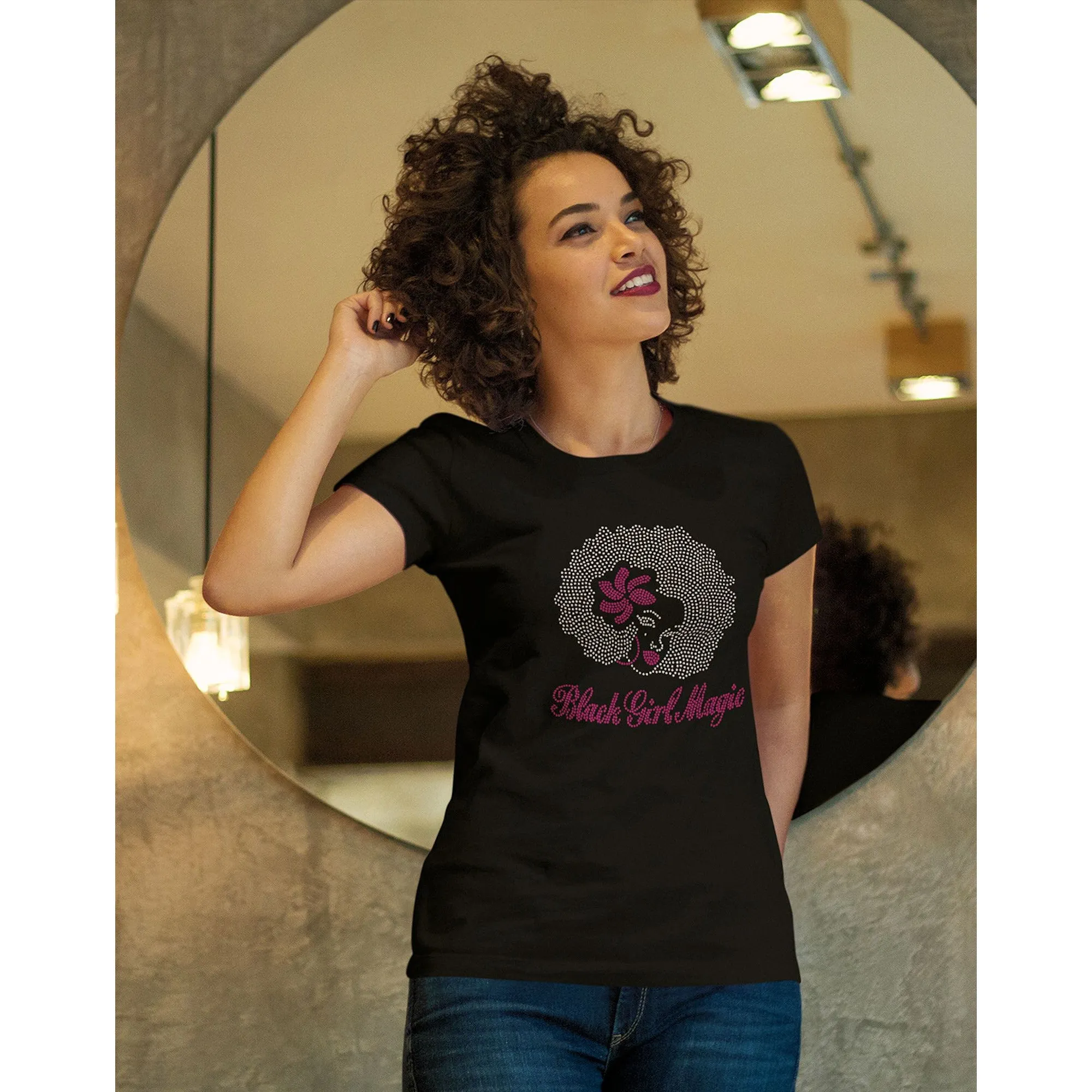 Rhinestone Black Girl Magic Tee