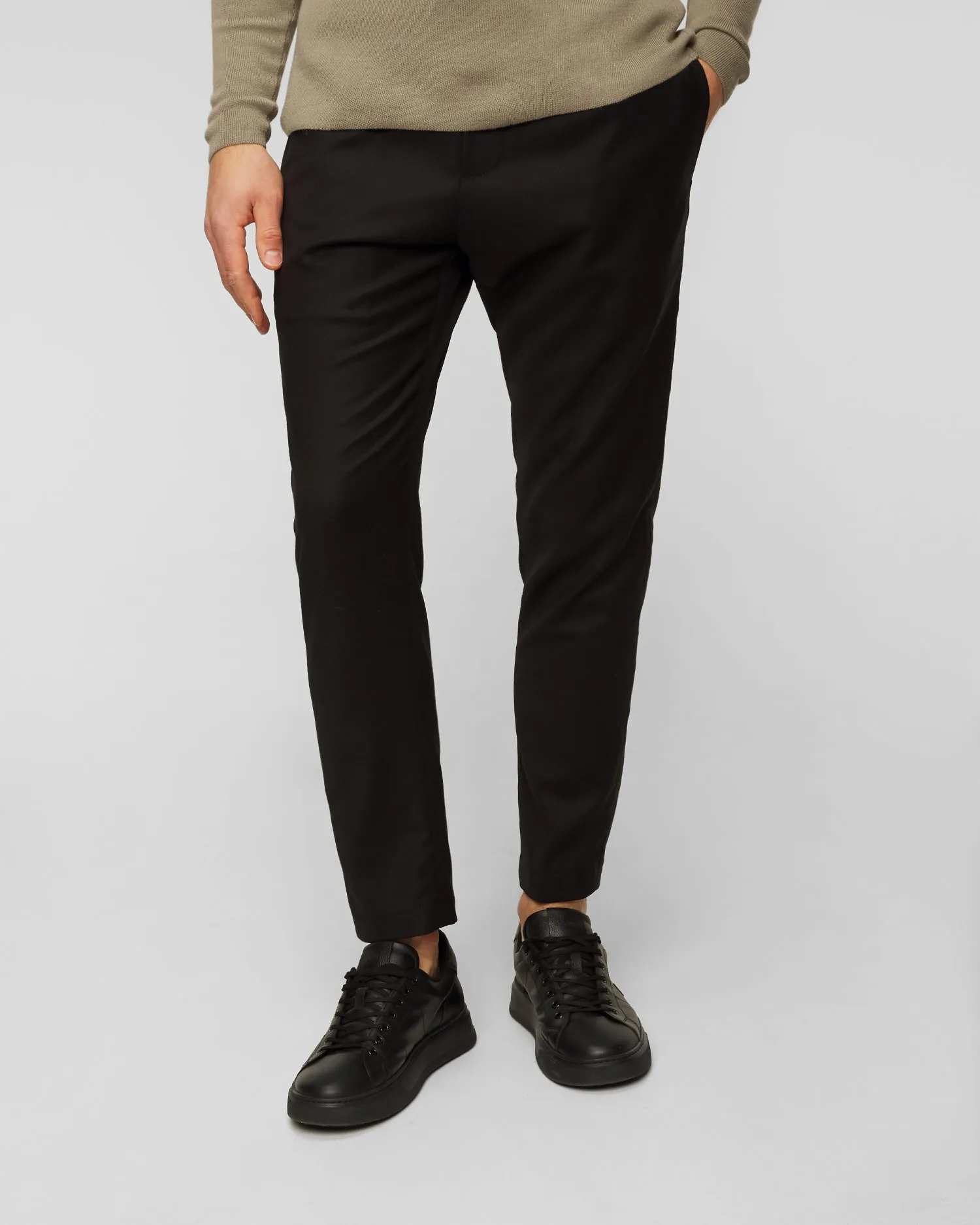 Black men's wool trousers Dondup Pantalone Dom UP556-999