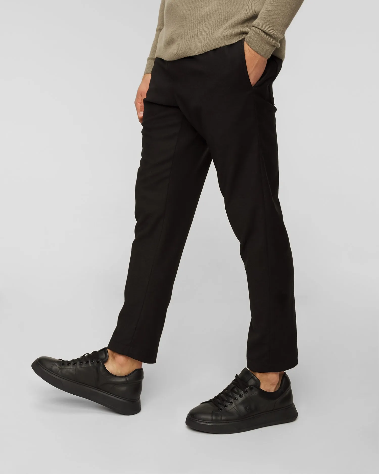 Black men's wool trousers Dondup Pantalone Dom UP556-999