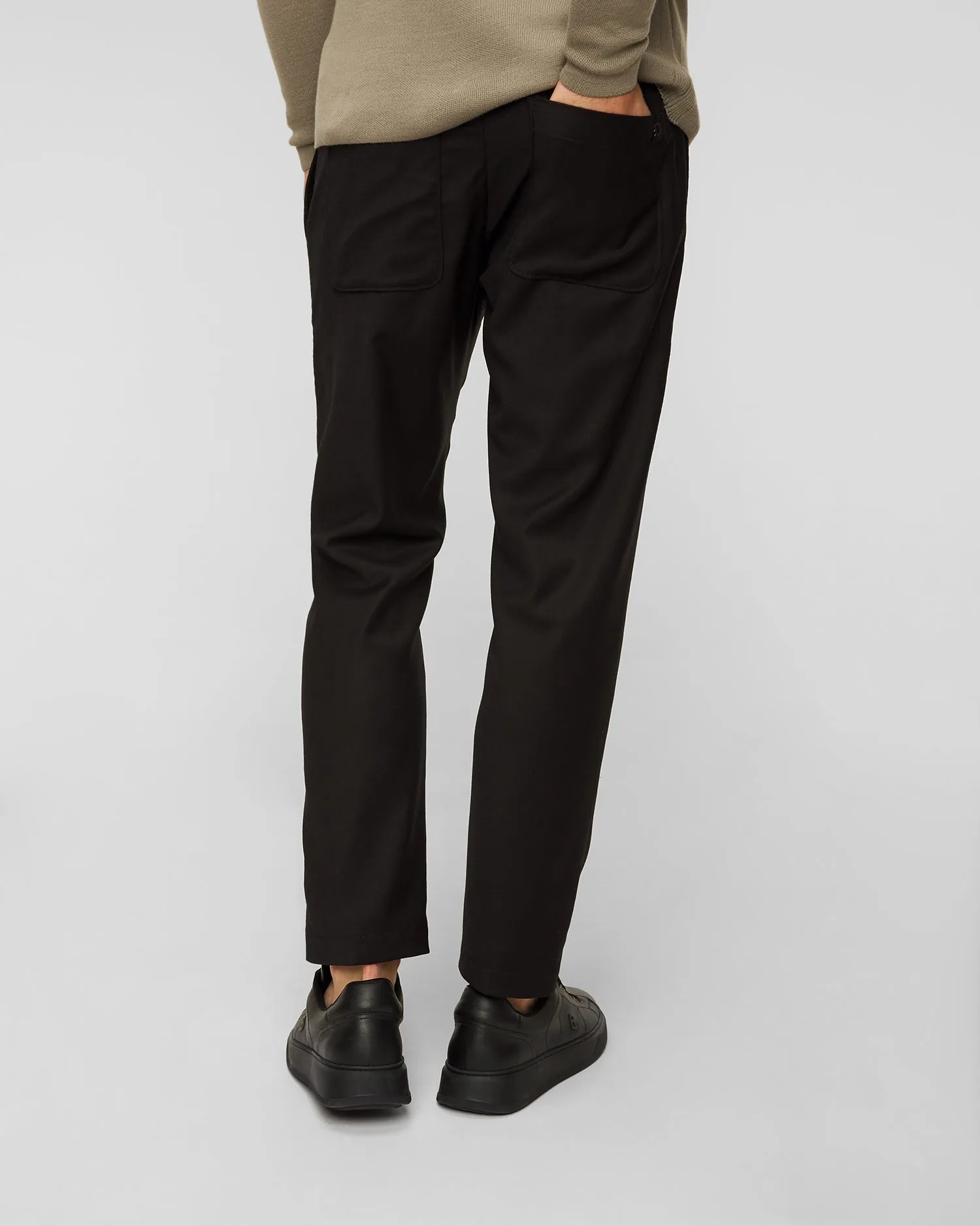 Black men's wool trousers Dondup Pantalone Dom UP556-999