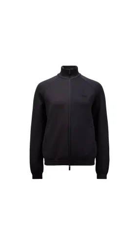 Black Neoprene Zippered Sweatshirt