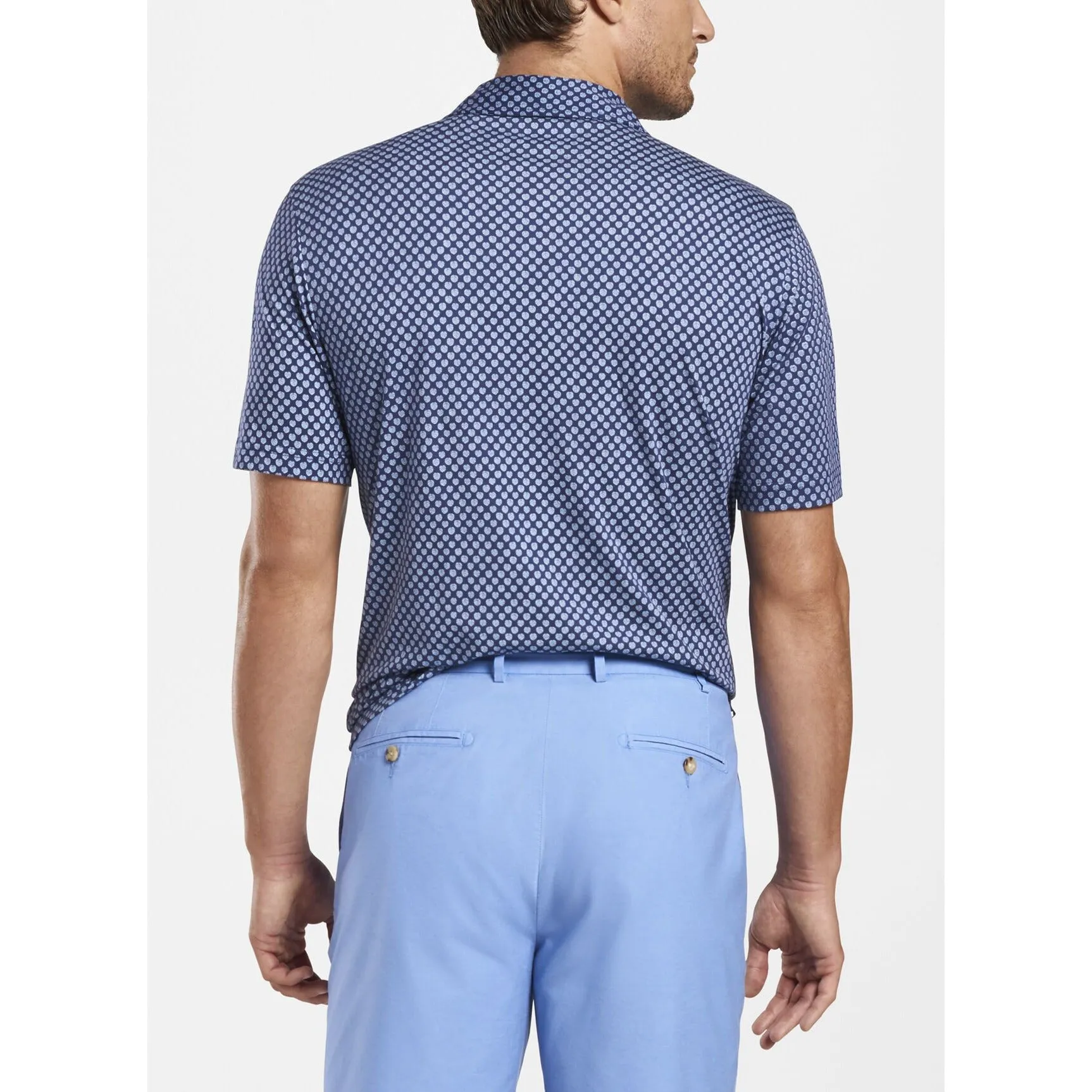 Blue Fronds Aqua Cotton Polo