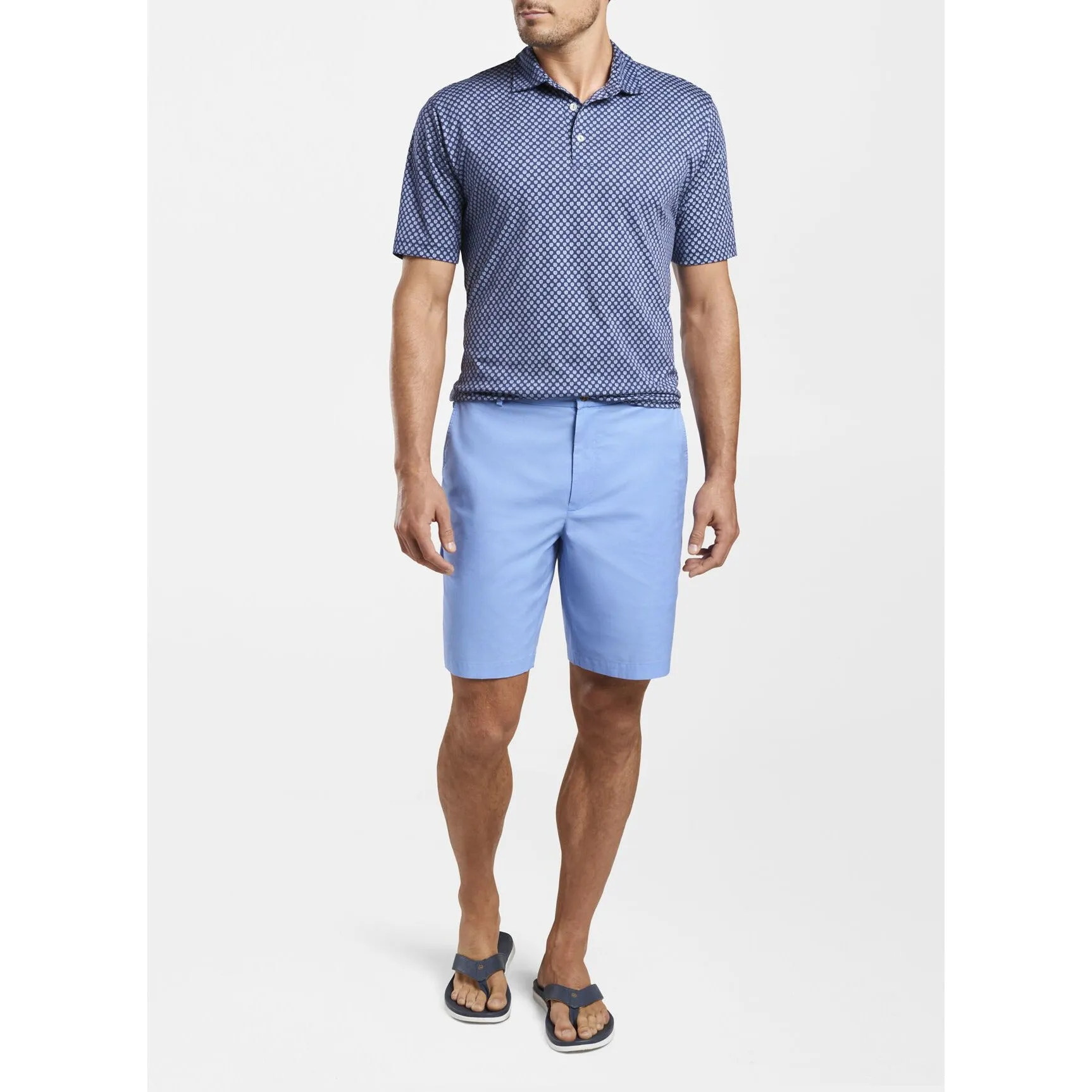 Blue Fronds Aqua Cotton Polo