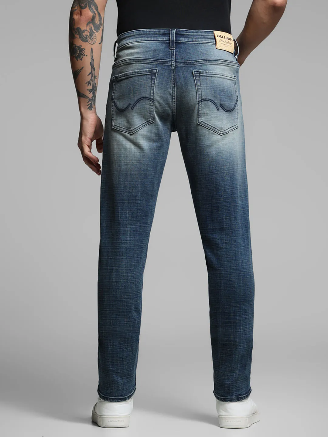 Blue Low Rise Distressed Glenn Slim Jeans