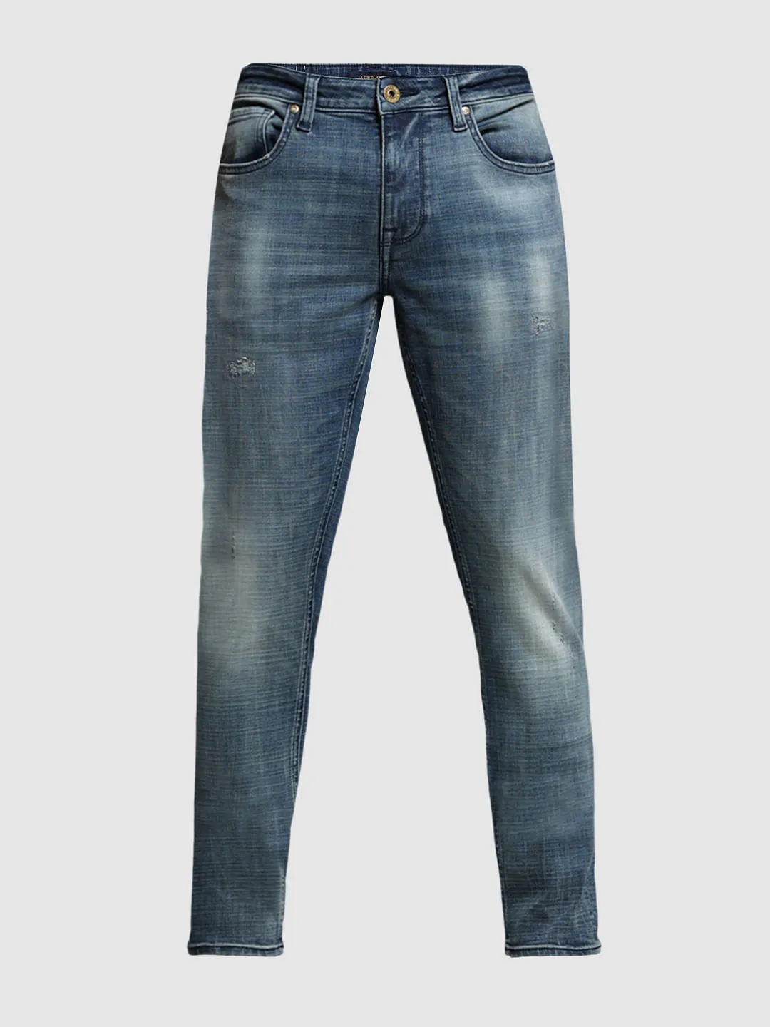 Blue Low Rise Distressed Glenn Slim Jeans