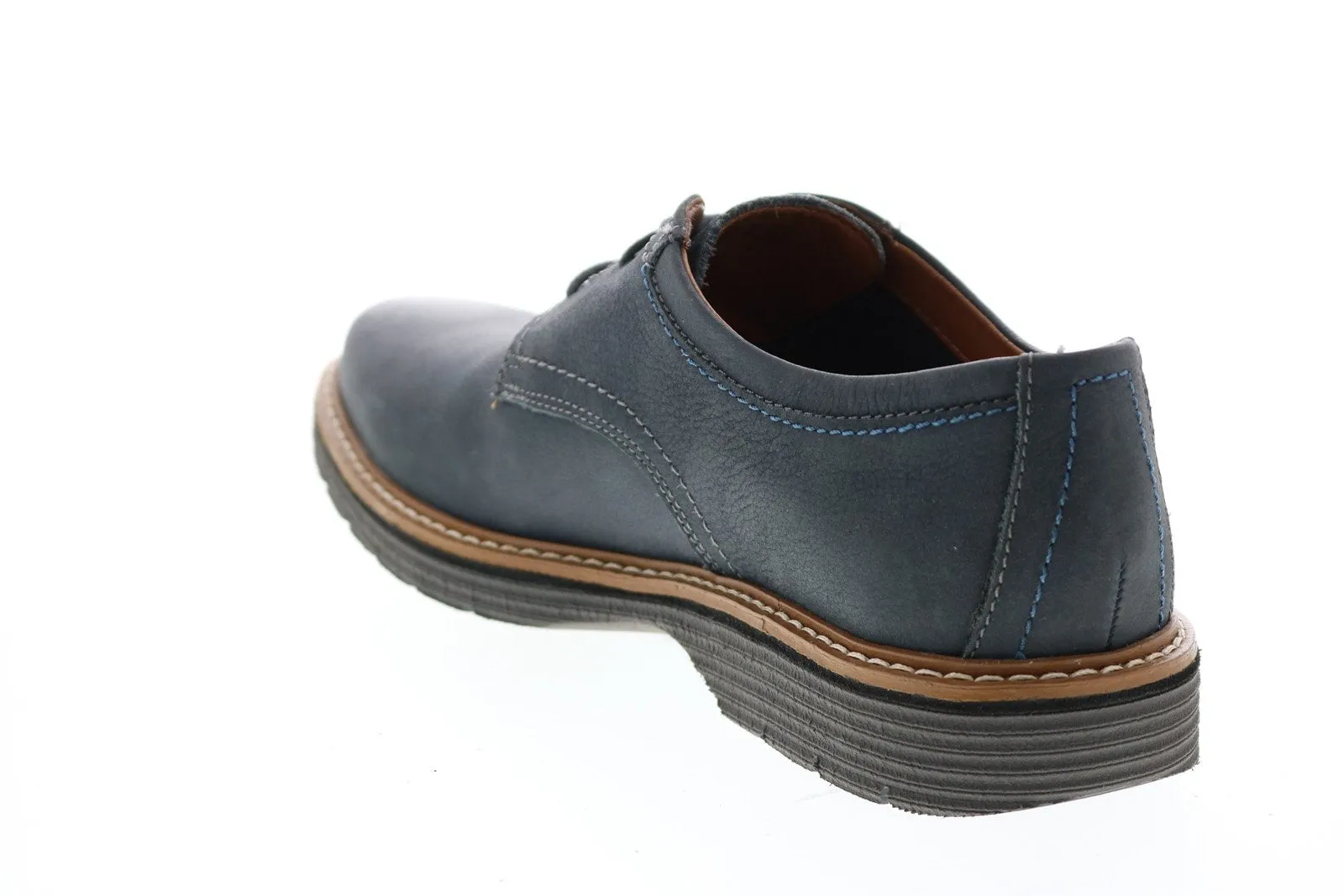 Blue Nubuck Plain Toe Oxfords