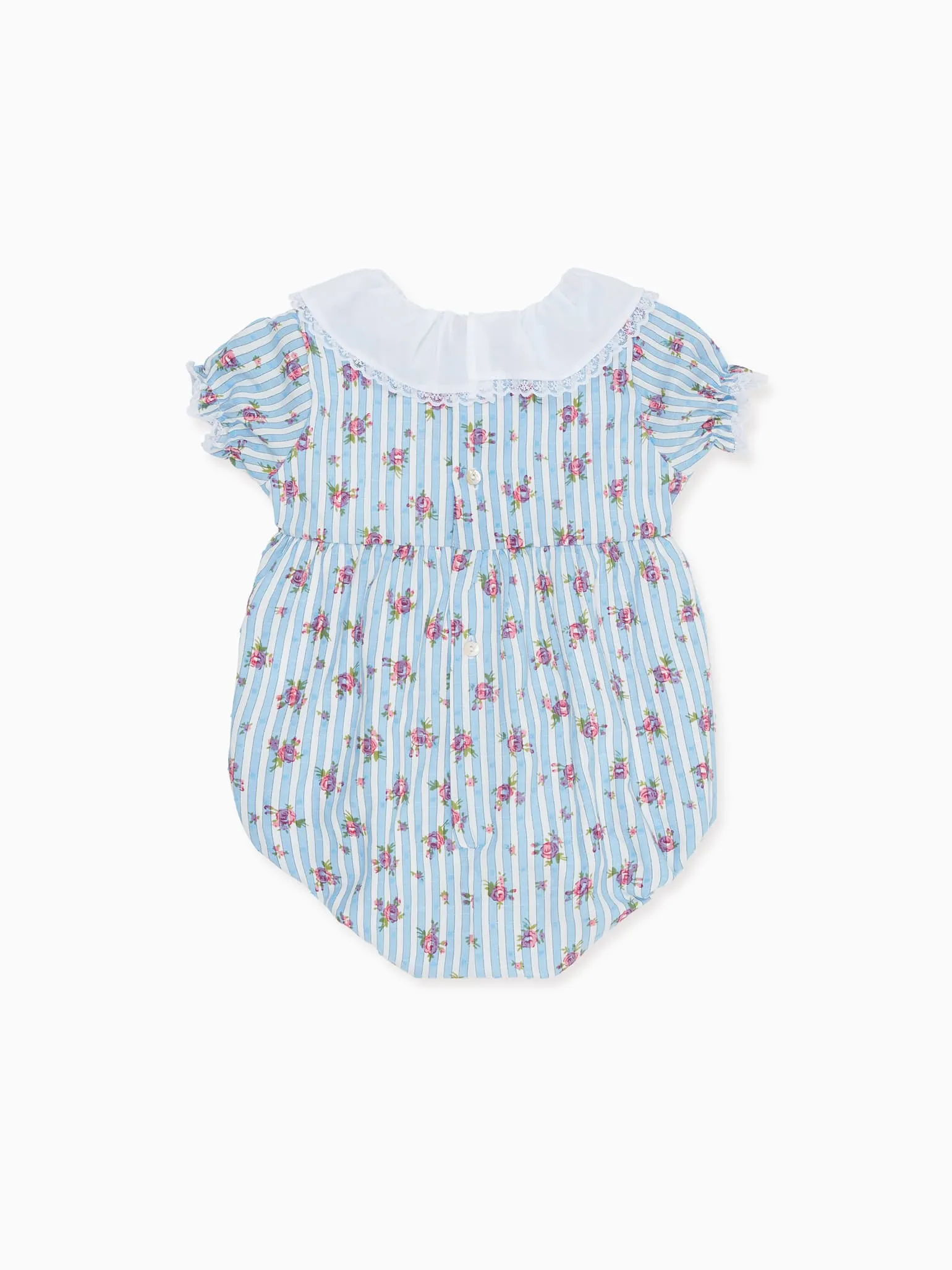 Blue Stripe Marina Baby Girl Romper