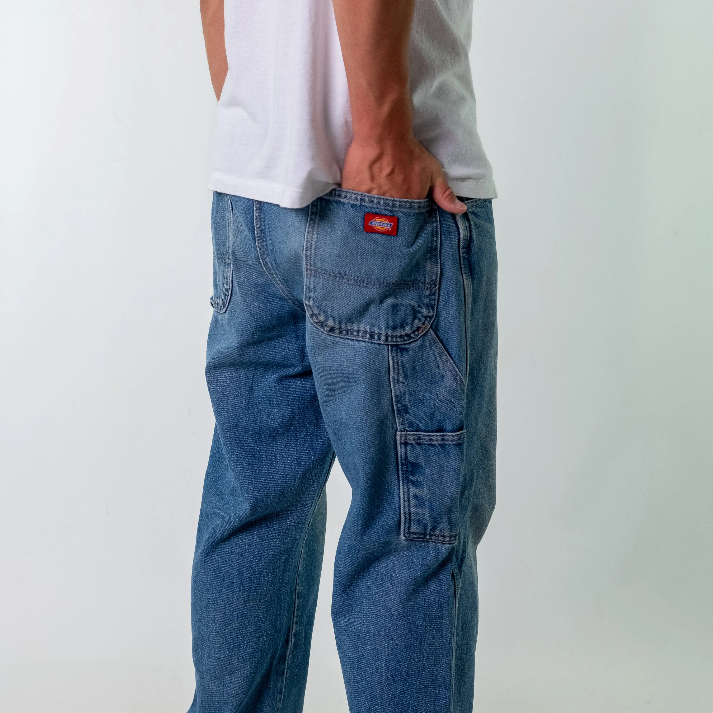 Blue y2ks Dickies Denim Carpenter Jeans Baggy Pants (36x30)