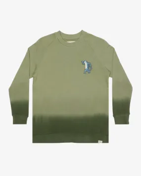 Bob Dye Raglan Crew Green Die Dancing Tiger