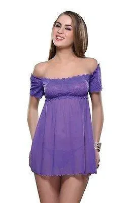 Bold Desire Babydoll Set Purple #516