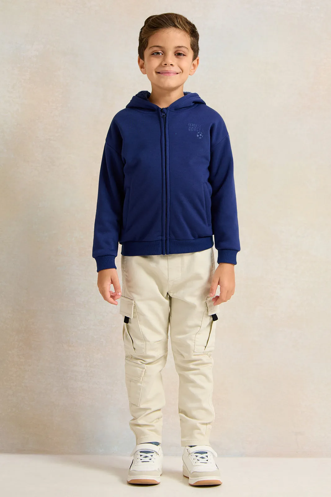 Boys Navy Hooded Sweatshirt