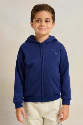 Boys Navy Hooded Sweatshirt