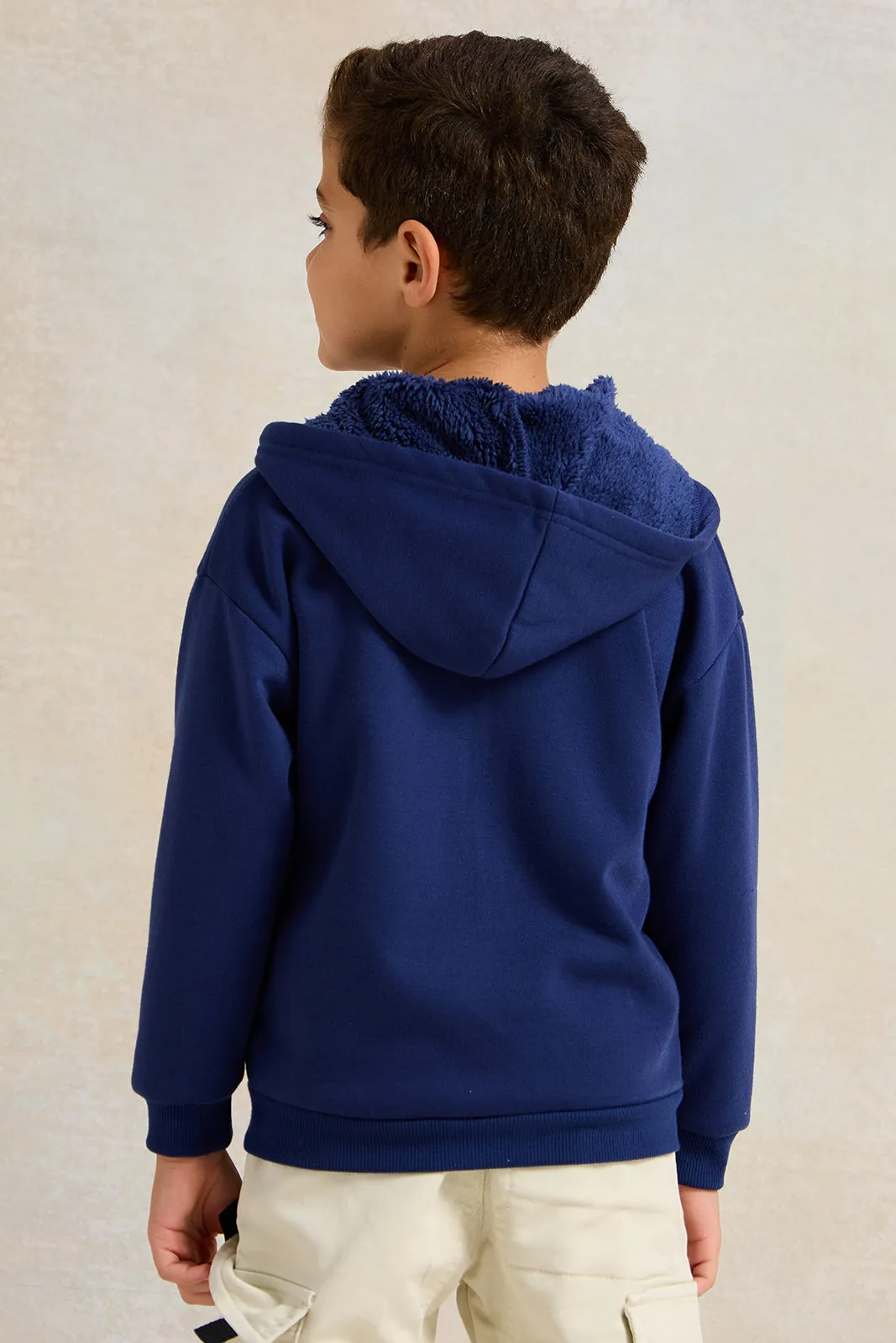 Boys Navy Hooded Sweatshirt