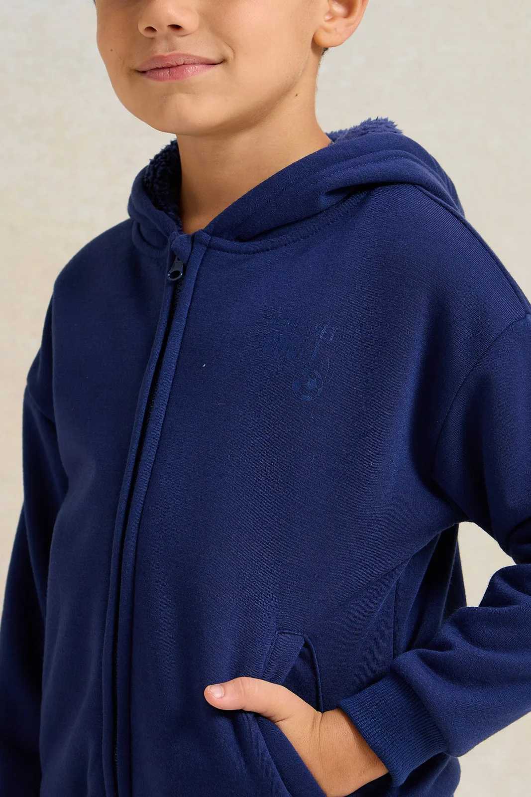 Boys Navy Hooded Sweatshirt