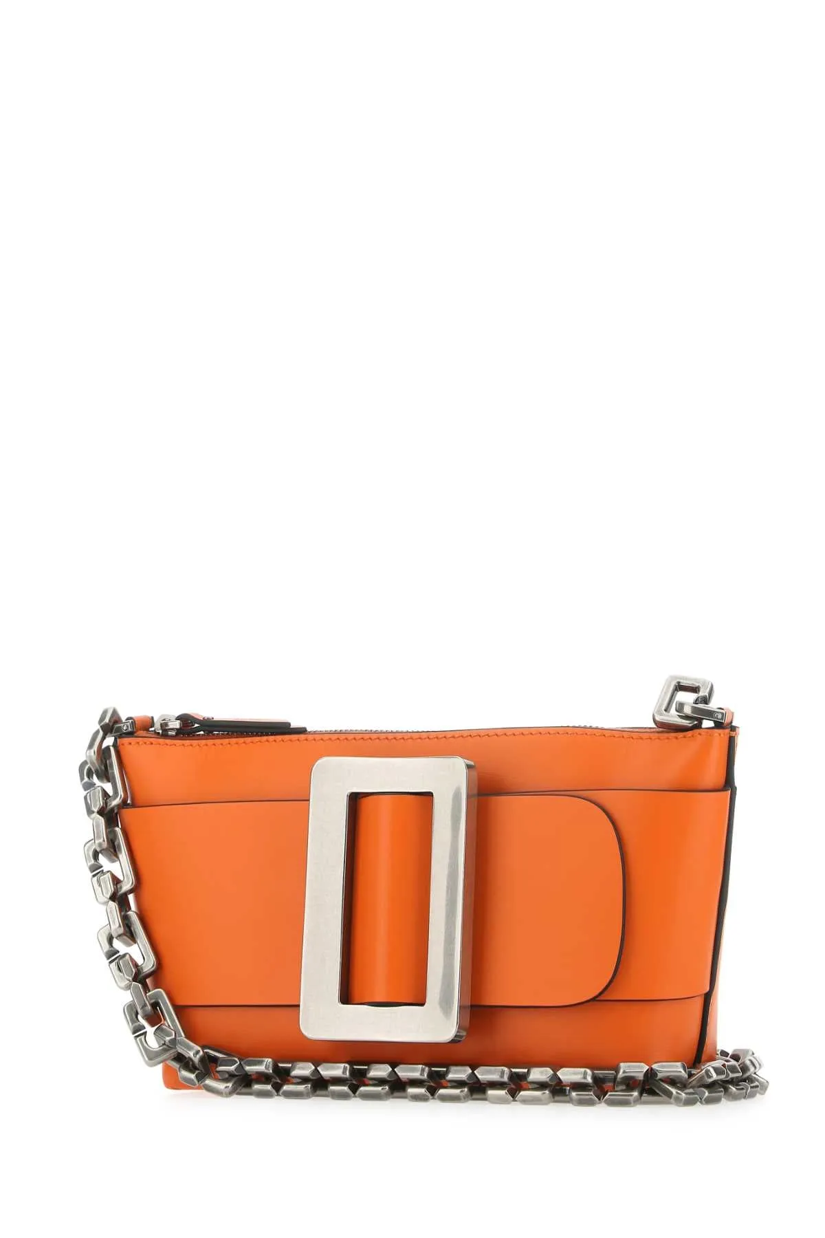 Boyy Orange Leather Buckle Shoulder Bag