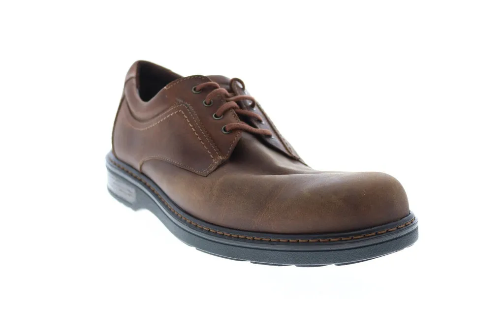 Brown Nubuck Plain Toe Oxfords