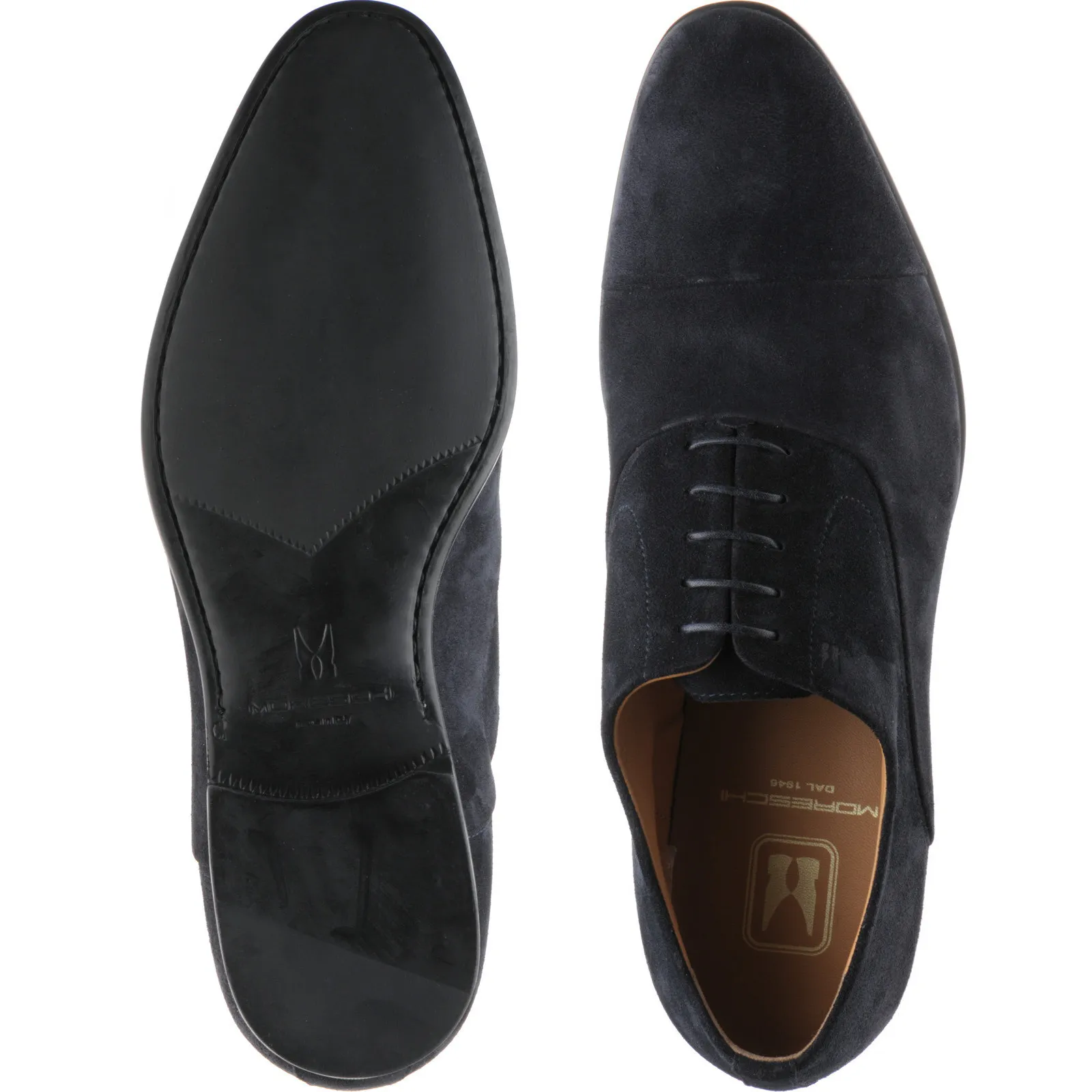 Black leather shoes with rubber soles from Bruges.