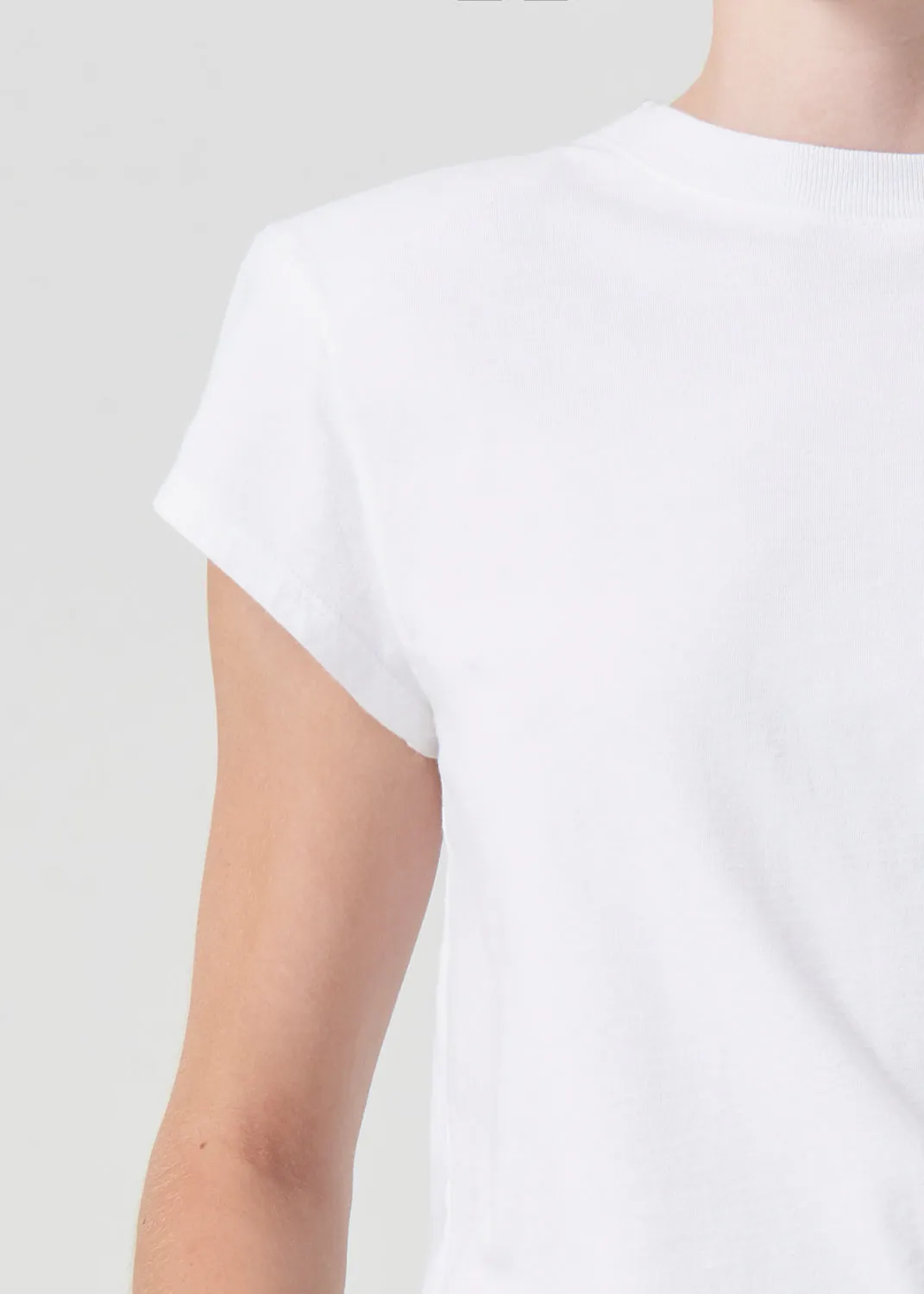 Shoulder Pad Tee in White