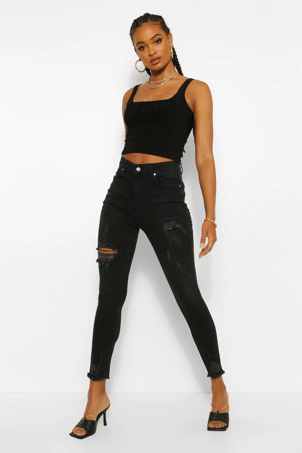 Butt Shaper Mid Rise Skinny Jeans