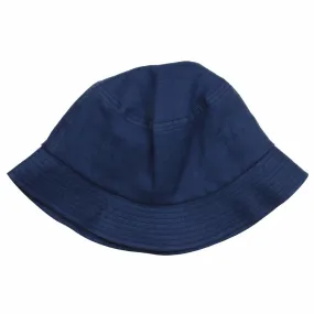 cableami Indigo Linen Herringbone Bucket Hat.