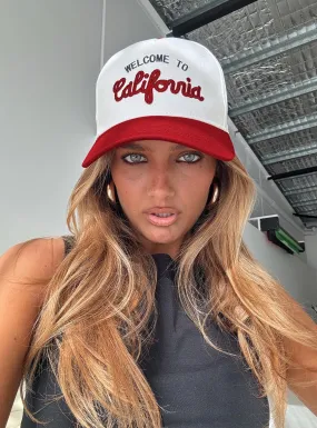 California Trucker Hat Red / White