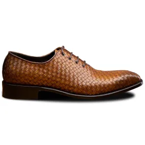 Italian Toscana 5373 Chestnut Woven Oxford Shoes