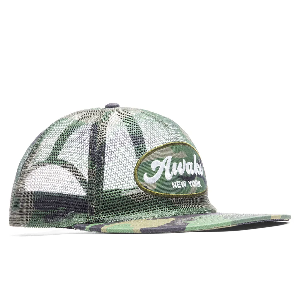 Camo Logo Patch Trucker Hat with Mesh