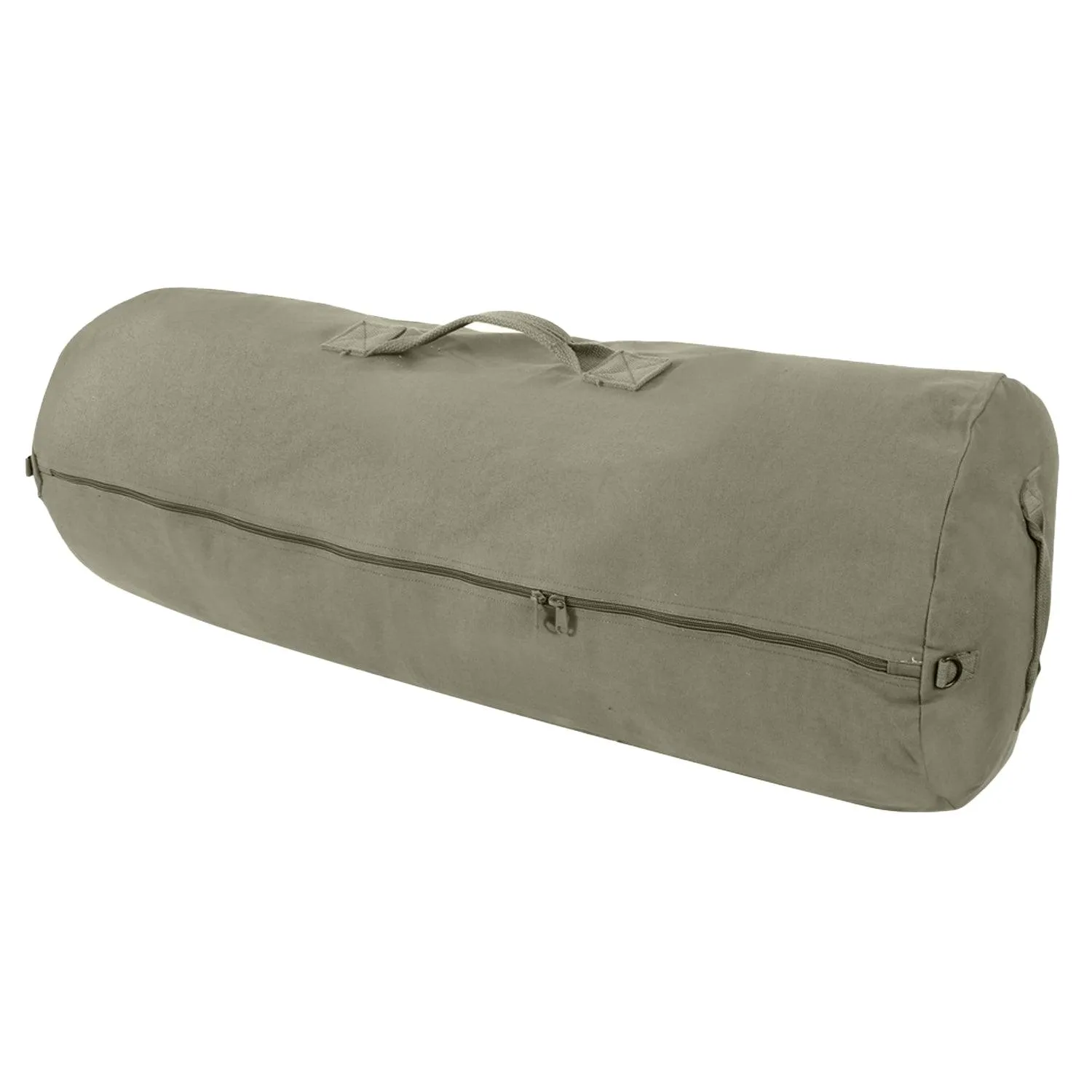 Canvas Duffle Bag with Side Zipper