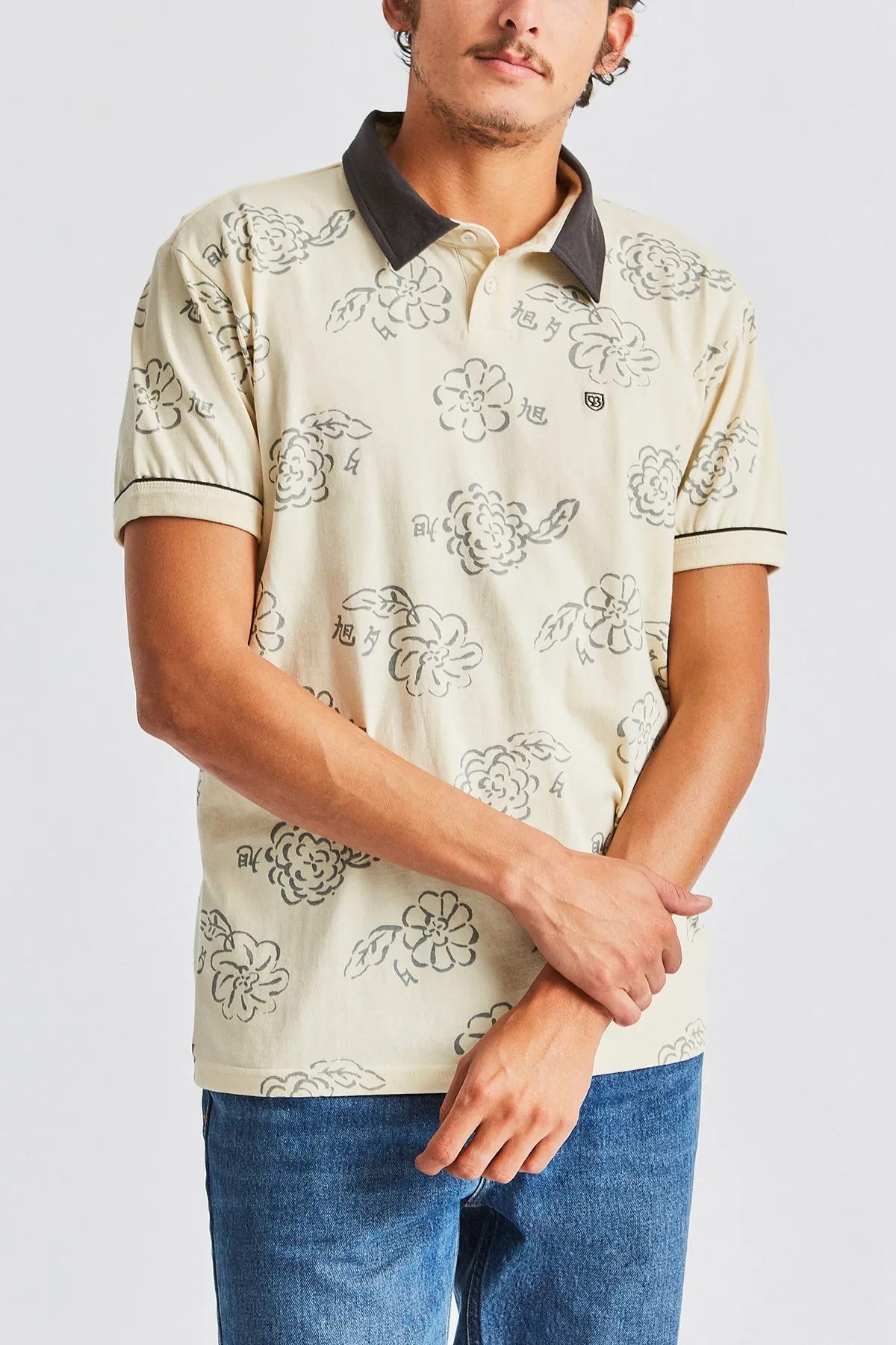 Carlos Print S/S Polo - Dove