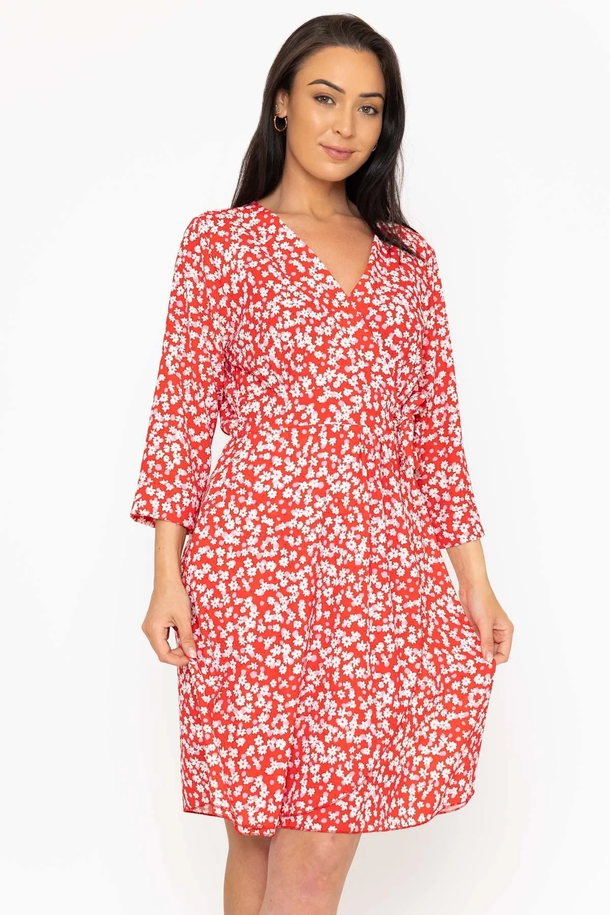 Carly Dress in Red Print