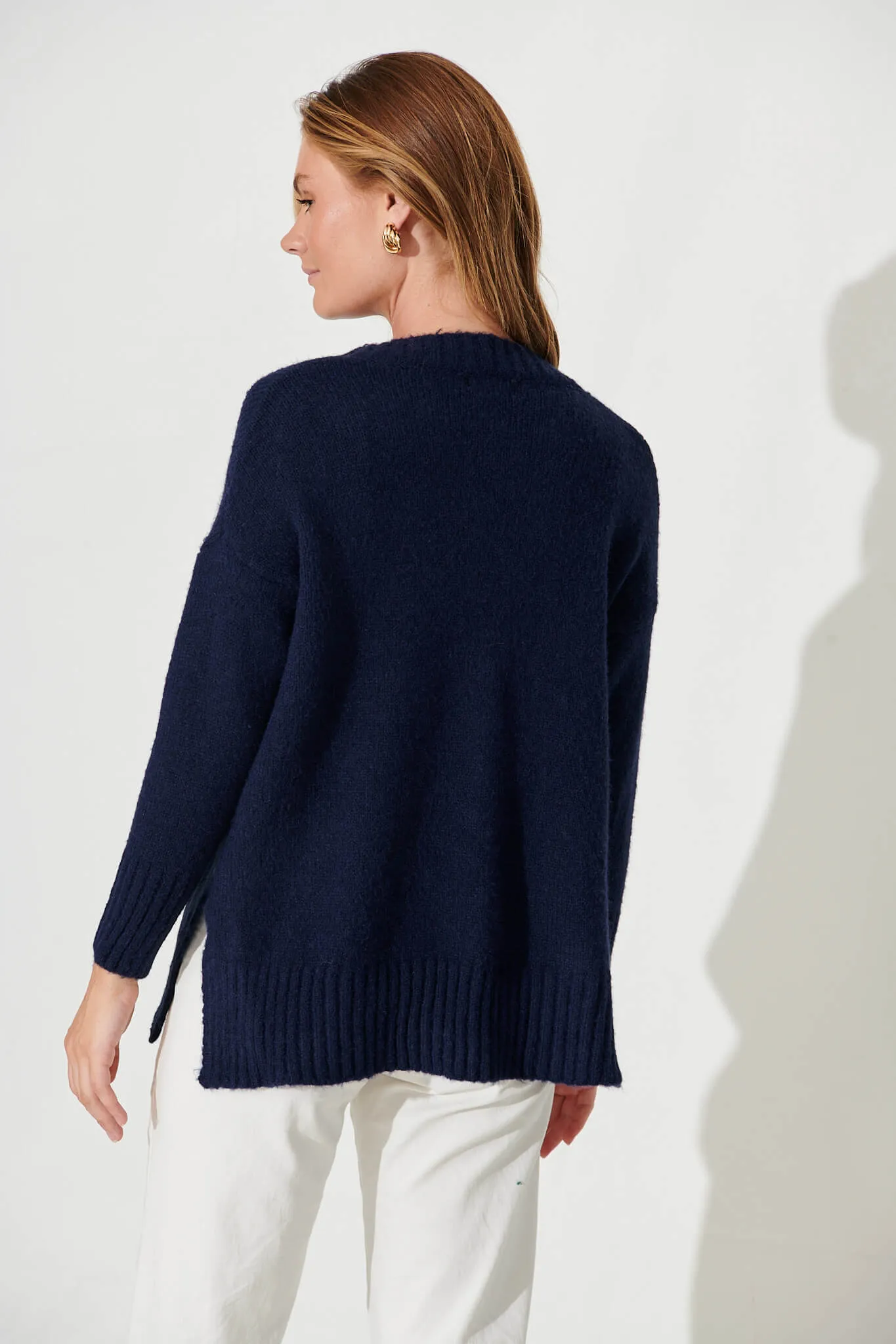 Carmella Knit In Navy Wool Blend