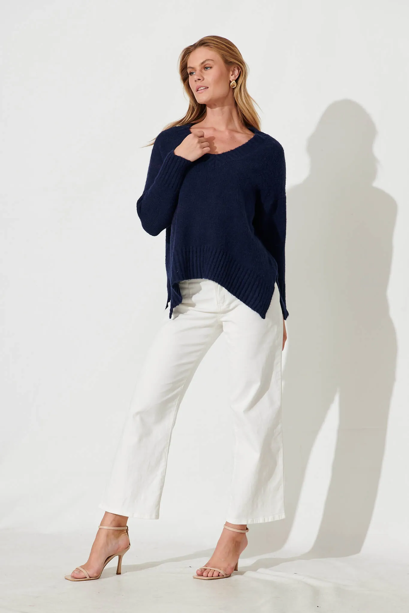 Carmella Knit In Navy Wool Blend