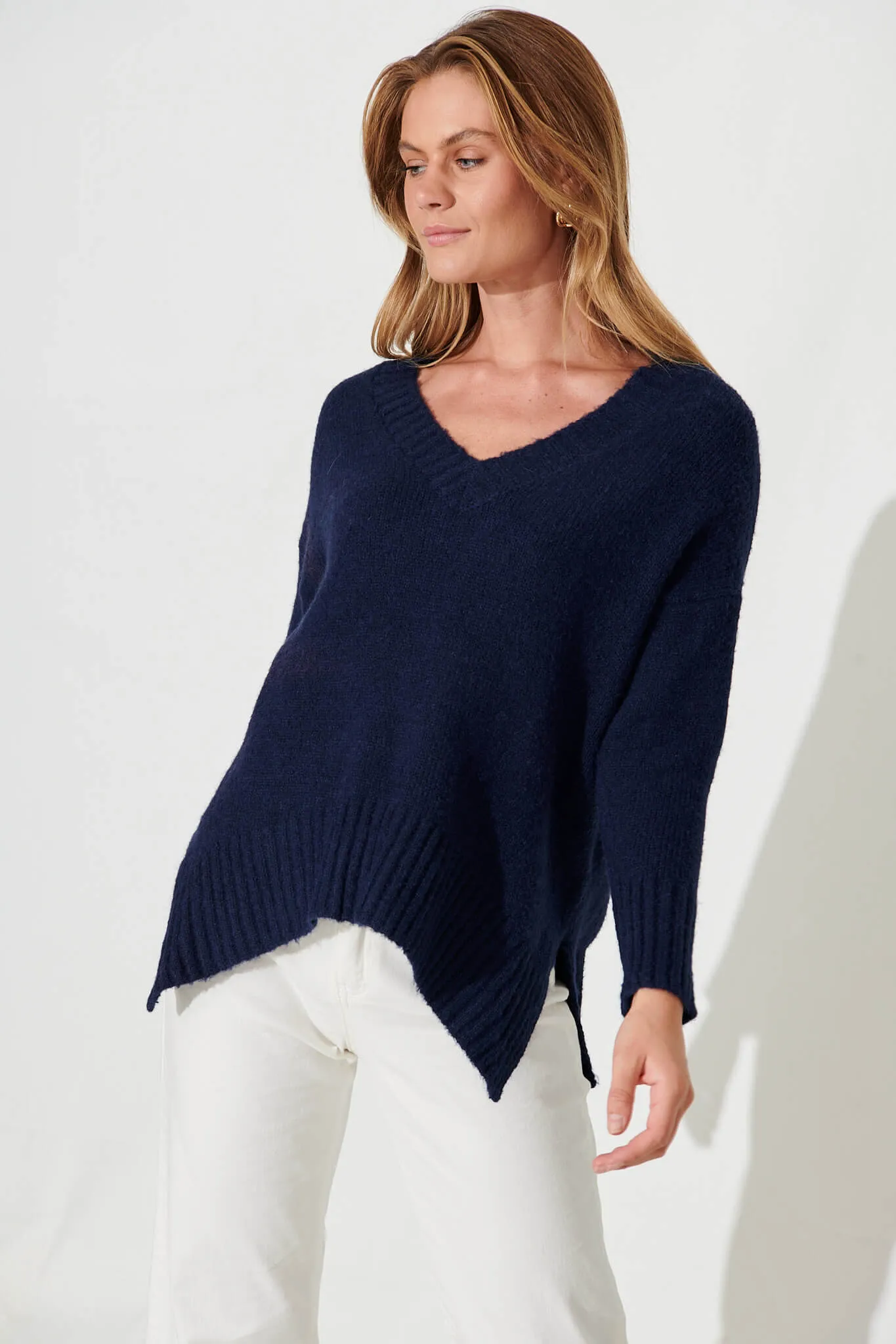 Carmella Knit In Navy Wool Blend