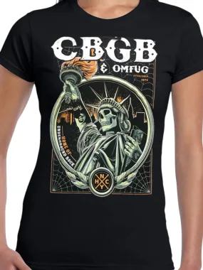 CBGB Liberty Official Ladies T-shirt Black New Medium