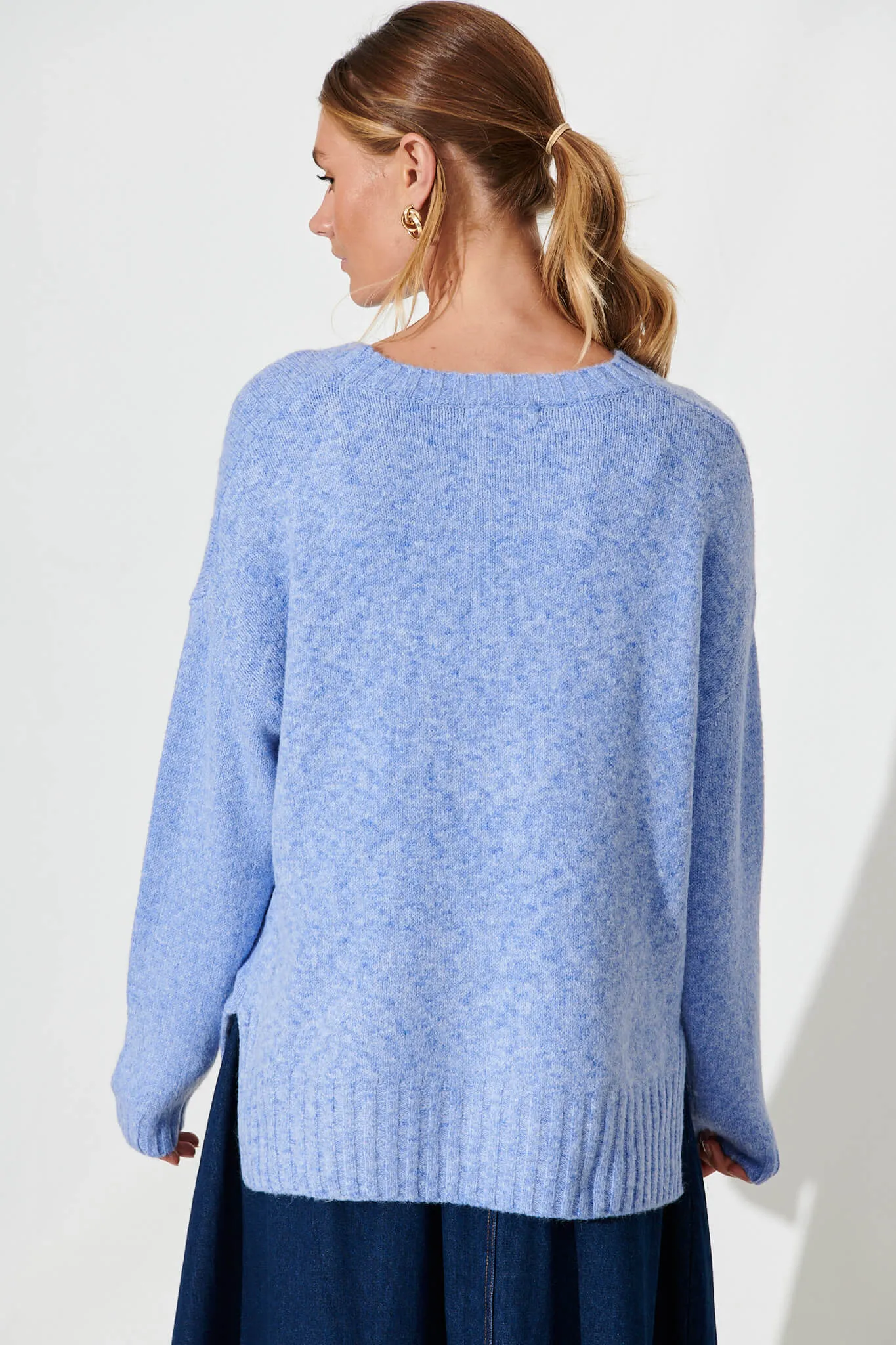 Cinquanta Knit In Light Blue Wool Blend